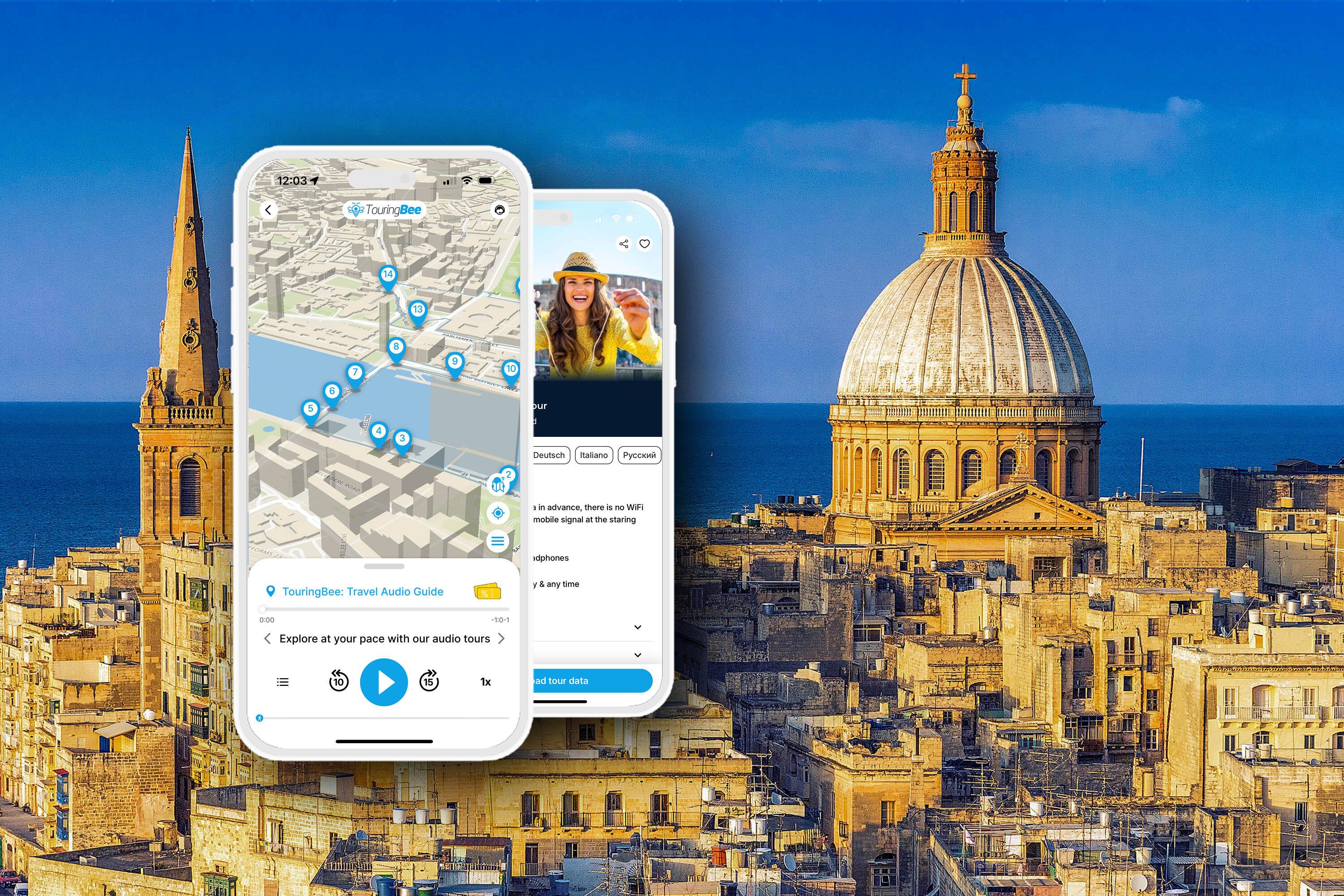 Valletta City Walking Tour with Audio Guide App - cover photo
