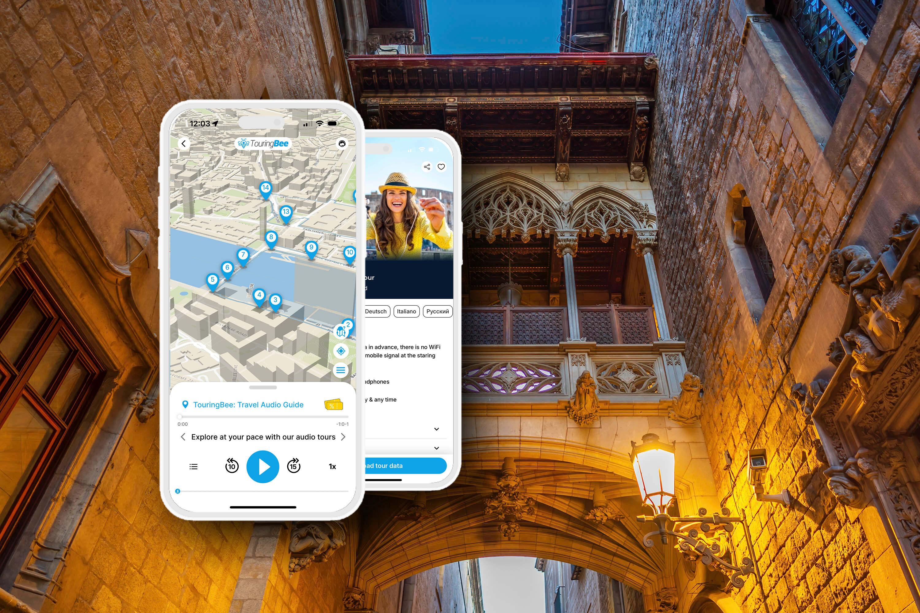 Barcelona: tour of the Gothic Quarter with audio guide app - cover photo