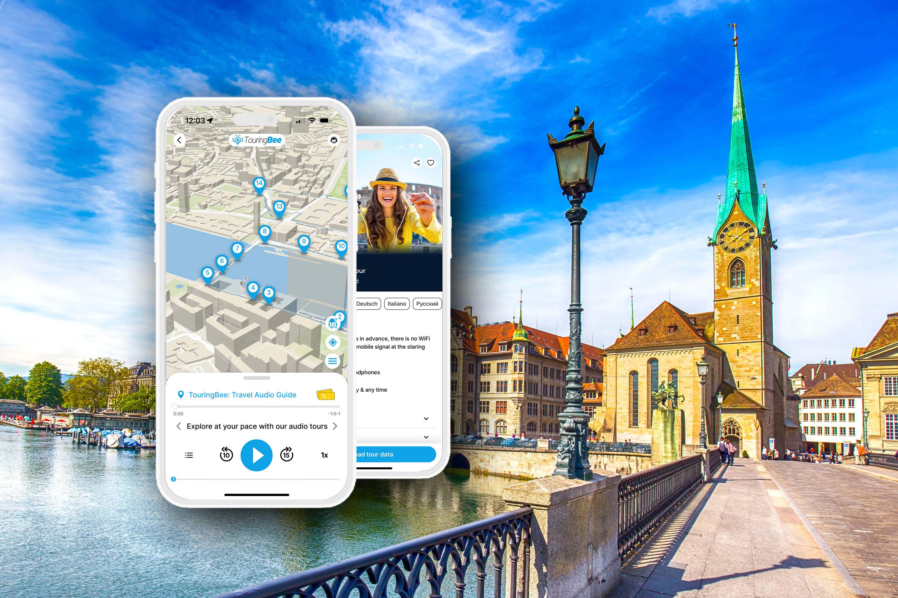 Zurich City Walking Tour with Audio Guide App - cover photo