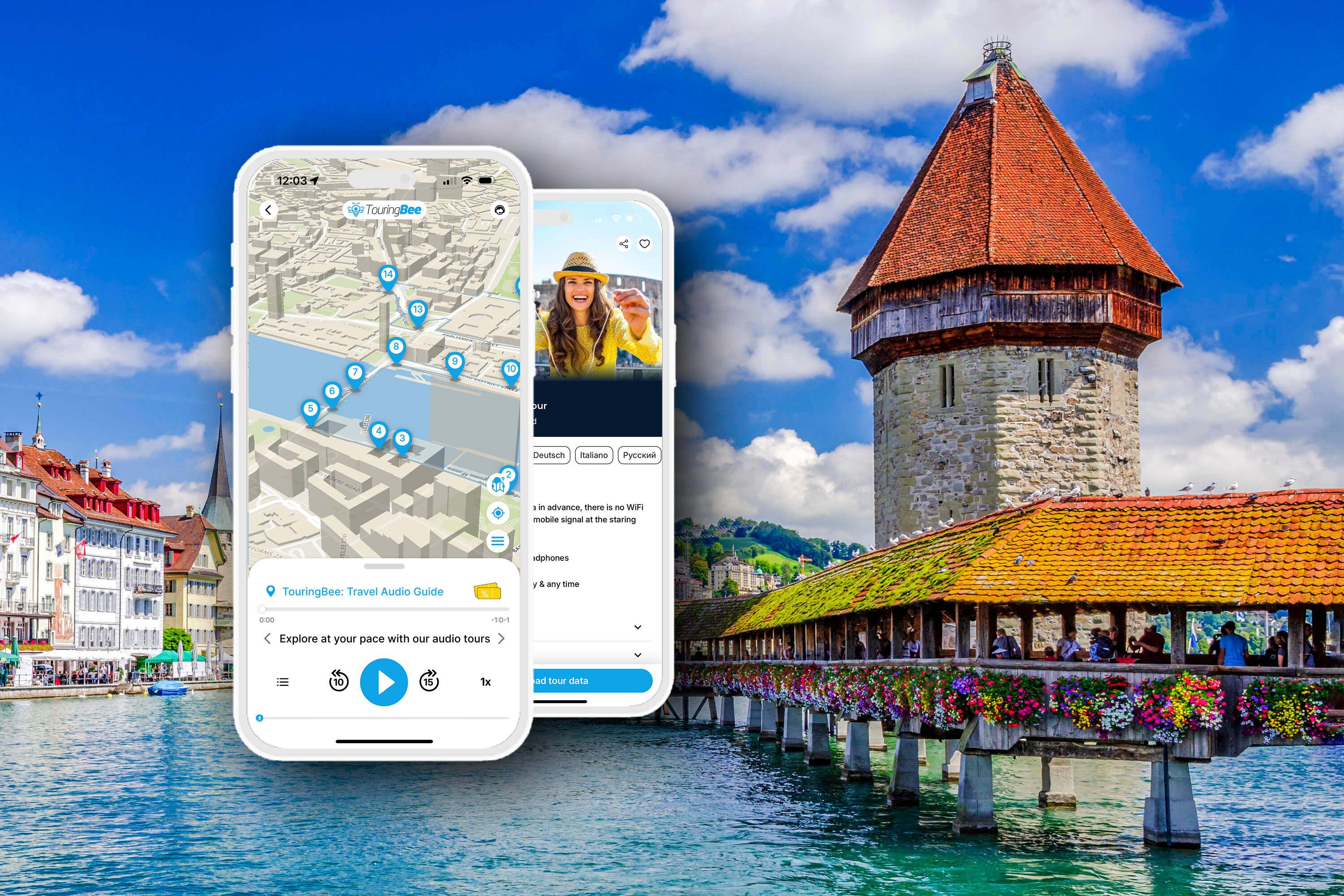 Lucerne City Walking Tour with an Audio Guide App - cover photo